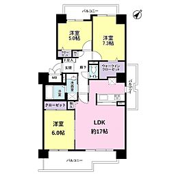 コープシティおゆみ野B棟 3LDKの間取図画像