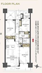 ダイアパレス千葉美術館 3LDKの間取図画像