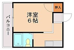 JR筑豊本線 新飯塚駅 徒歩8分の賃貸マンション 4階1Kの間取り