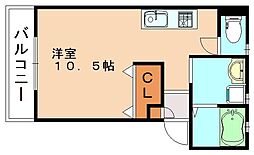Nano One 1階ワンルームの間取り