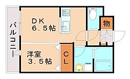 JR筑豊本線 新飯塚駅 徒歩32分の賃貸アパート 1階1DKの間取り
