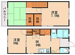 FLAT6HANAMOTO 3DKの間取図画像