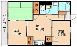 コーポヒワヅル 3DKの間取図画像