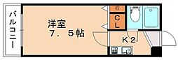 メゾン山美2 1Kの間取図画像