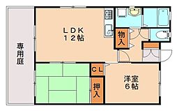 ケイ・ハイツ1 2LDKの間取図画像