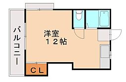 リーベンハイツD ワンルームの間取図画像