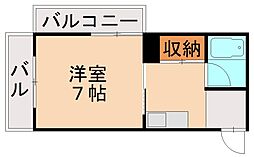 太陽ビル 1Kの間取図画像