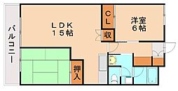 ダイマルコーポ 2LDKの間取図画像