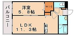 エスカーザ 1LDKの間取図画像