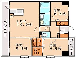 グランソフィア 3LDKの間取図画像