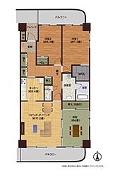 コスモ三郷ウェルステージ 3LDKの間取図画像