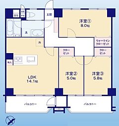 梅島ハイツ 3LDKの間取図画像