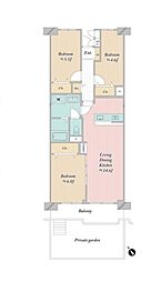 越谷ファミリータウンC棟 3LDKの間取図画像
