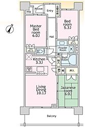 レクセルグランデ蒲生 3LDKの間取図画像