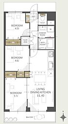 東武大師前サンライトマンション3号館 3LDKの間取図画像