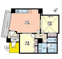越谷南パークホームズ 2LDKの間取図画像