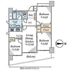 ヴェルビュせんげん台ステーションプラザ 3LDKの間取図画像