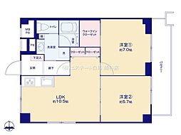 川口栄町グレースマンション 2LDKの間取図画像