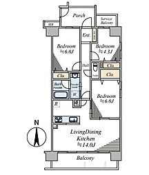 ソフィア東川口 3LDKの間取図画像