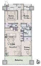 ローレルコート川口 2SLDKの間取図画像