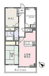 ライオンズガーデンテラス北越谷 2SLDKの間取図画像
