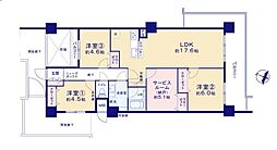 朝日プラザガーデンシティー新越谷 4LDKの間取図画像
