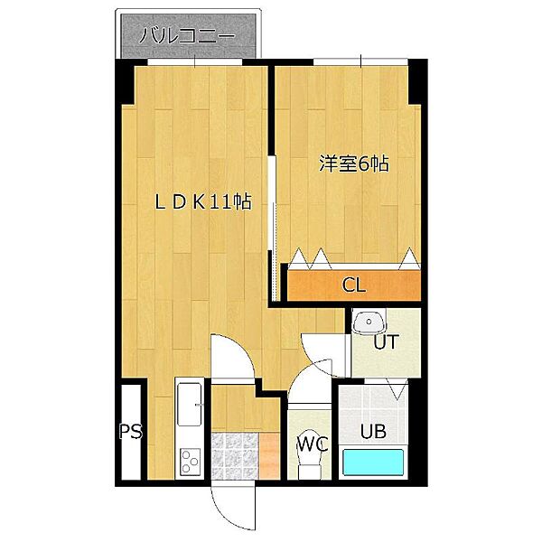 第一コーポラス 208｜北海道北見市山下町2丁目(賃貸マンション1LDK・2階・39.62㎡)の写真 その2