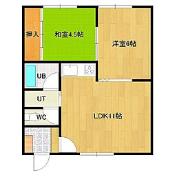 ハイツうえだ 2LDKの間取図画像