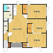 ウィッシュ花心II 2-B ｜ 北海道北見市東相内町17番地24号（賃貸アパート3LDK・2階・66.00㎡） その2