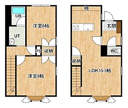 スリーエーマンション1 2LDKの間取図画像