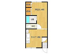 メゾンド大西2 1DKの間取図画像