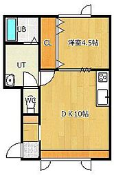 ハイツビアンカ 1DKの間取図画像