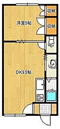 ナカシンコーポ 1DKの間取図画像