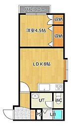 メゾン・ド・キクヤ 1LDKの間取図画像