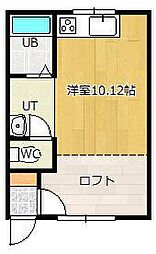 コーポYOU9Jo ワンルームの間取図画像