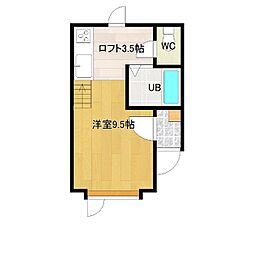 メゾンドK3 ワンルームの間取図画像