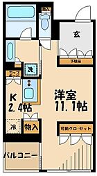 ガーデニエール砧ウエスト 1階ワンルームの間取り