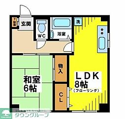 大和屋ビル 3階1LDKの間取り