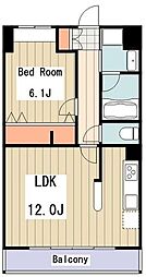 ノブレ浜田山 2階1LDKの間取り