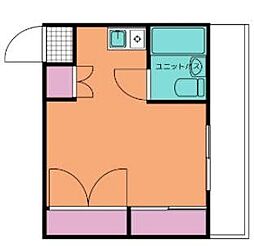 ヒルズ砧 3階ワンルームの間取り