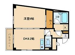 ライフプラザ調布 4階1DKの間取り