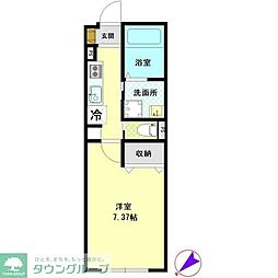 ラプリオ経堂 2階1Kの間取り