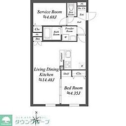 SOLASIA residence世田谷代田 1SLDKの間取図画像