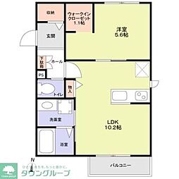 クレール明大前 1LDKの間取図画像