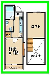 エルセレッソ桜丘 ワンルームの間取図画像