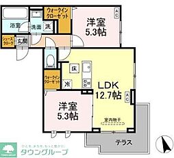 D'Bless 狛江 2LDKの間取図画像