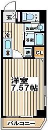 プレズィール千歳烏山 1Kの間取図画像