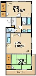 ファミールY.K 2LDKの間取図画像