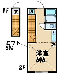 アートヒルズ若葉町 ワンルームの間取図画像