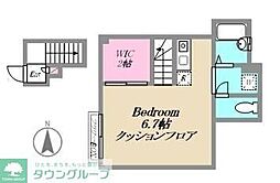 フルール・ステゥディオ 1Kの間取図画像